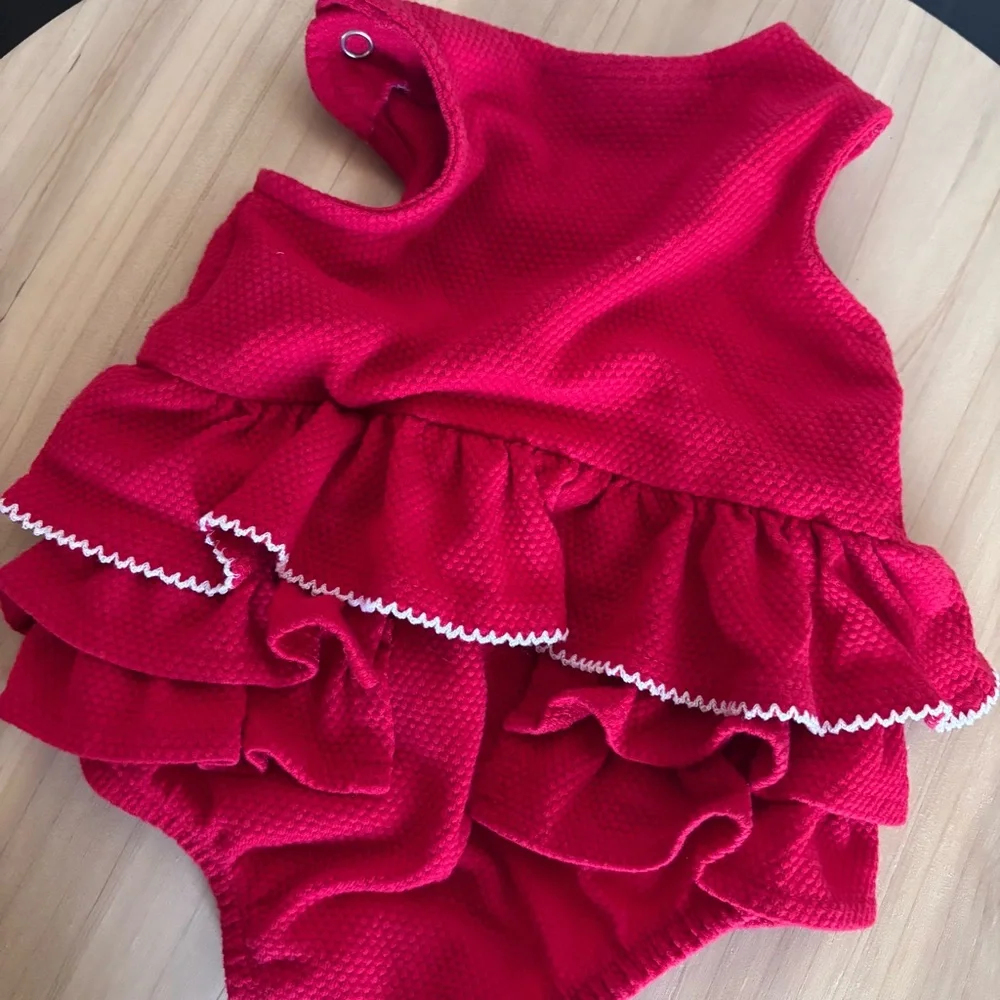 Tommy Hilfiger Red Ruffled One Piece 3-6 months